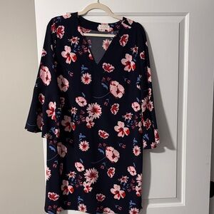 Mud Pie Navy Floral Long Sleeve Dress